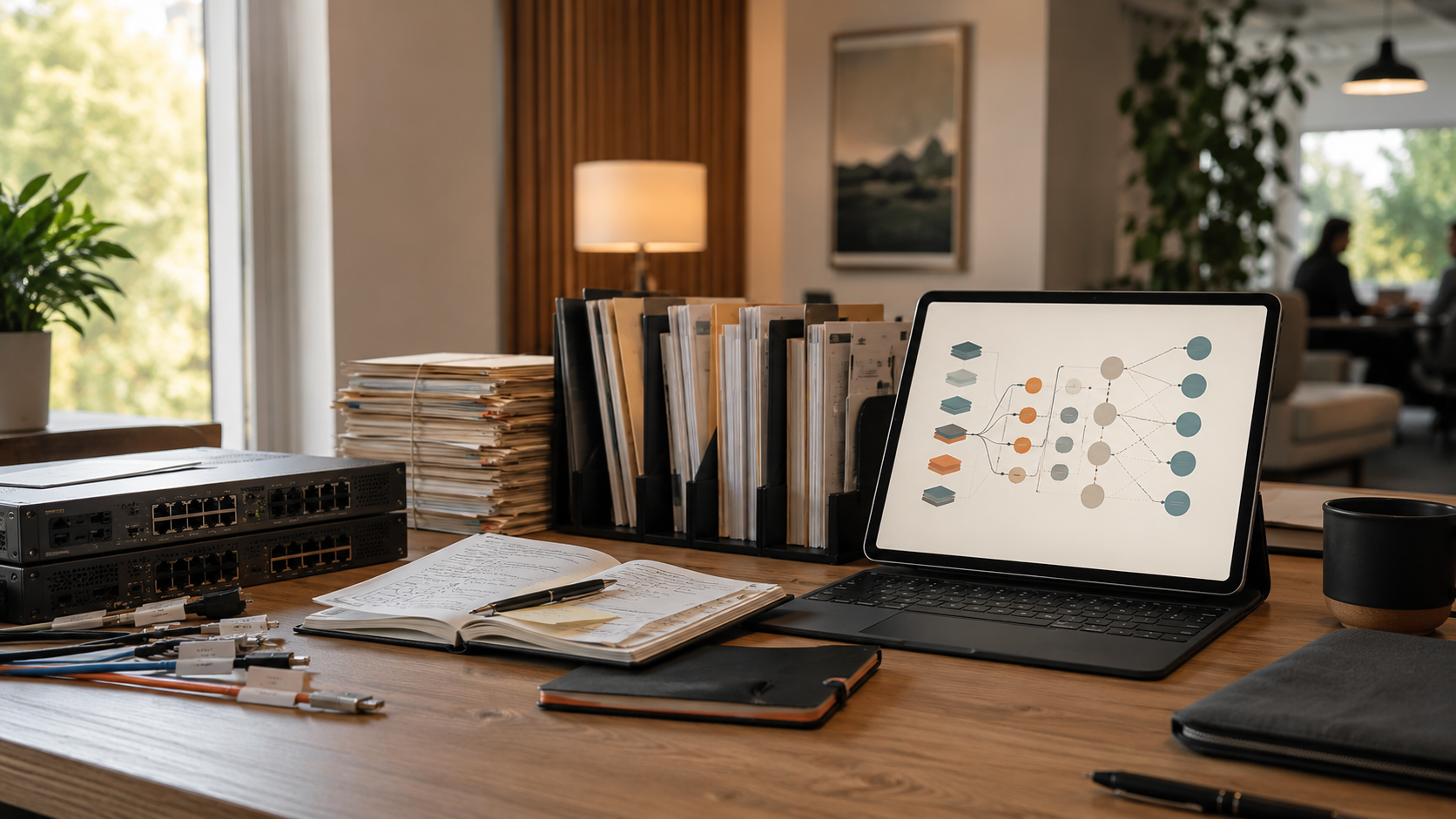 Tesrex delivery workspace showing infrastructure records, source packs and an AI workflow evidence map.